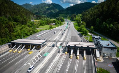 Mautstelle Gleinalm auf der A 9 Pyhrn Autobahn in Richtung Süden