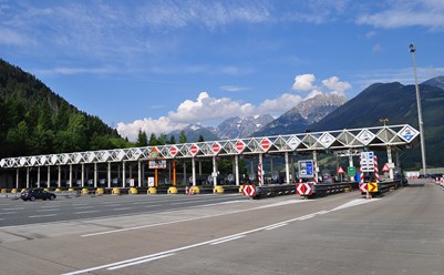 Mautstelle Brenner auf der A 13 Brenner Autobahn